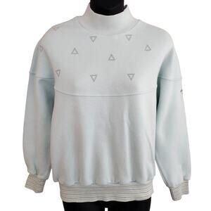 Courreges Vintage 80s AC Paris Sport Futur Mock-Neck Sweatshirt US Large JAPAN